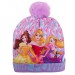 Girls Disney Princess Woolly Bobble Hat + Glitter Gloves Winter Set Xmas Gift