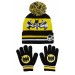 Boys Batman Bobble Hat + Gloves Winter Set Kids DC Comics Warm Xmas Gift Size