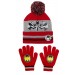 Boys Batman Bobble Hat + Gloves Winter Set Kids DC Comics Warm Xmas Gift Size