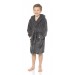 Boys Coral Fleece Hooded Robe Kids Dressing Gown Fleece Bathrobe Housecoat Gift